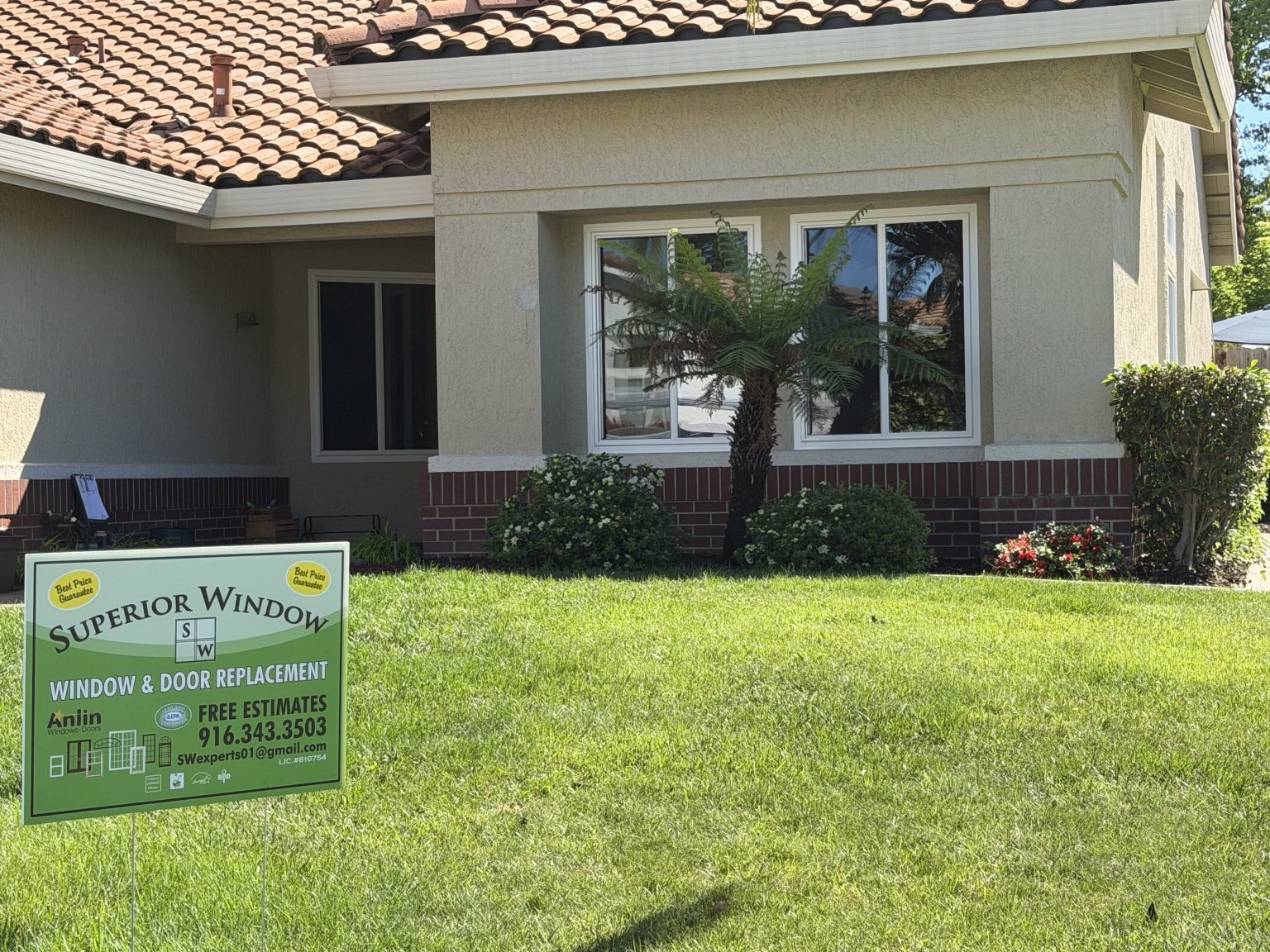 A house displaying the Best Windows for Summer Heat installed by Superior Window